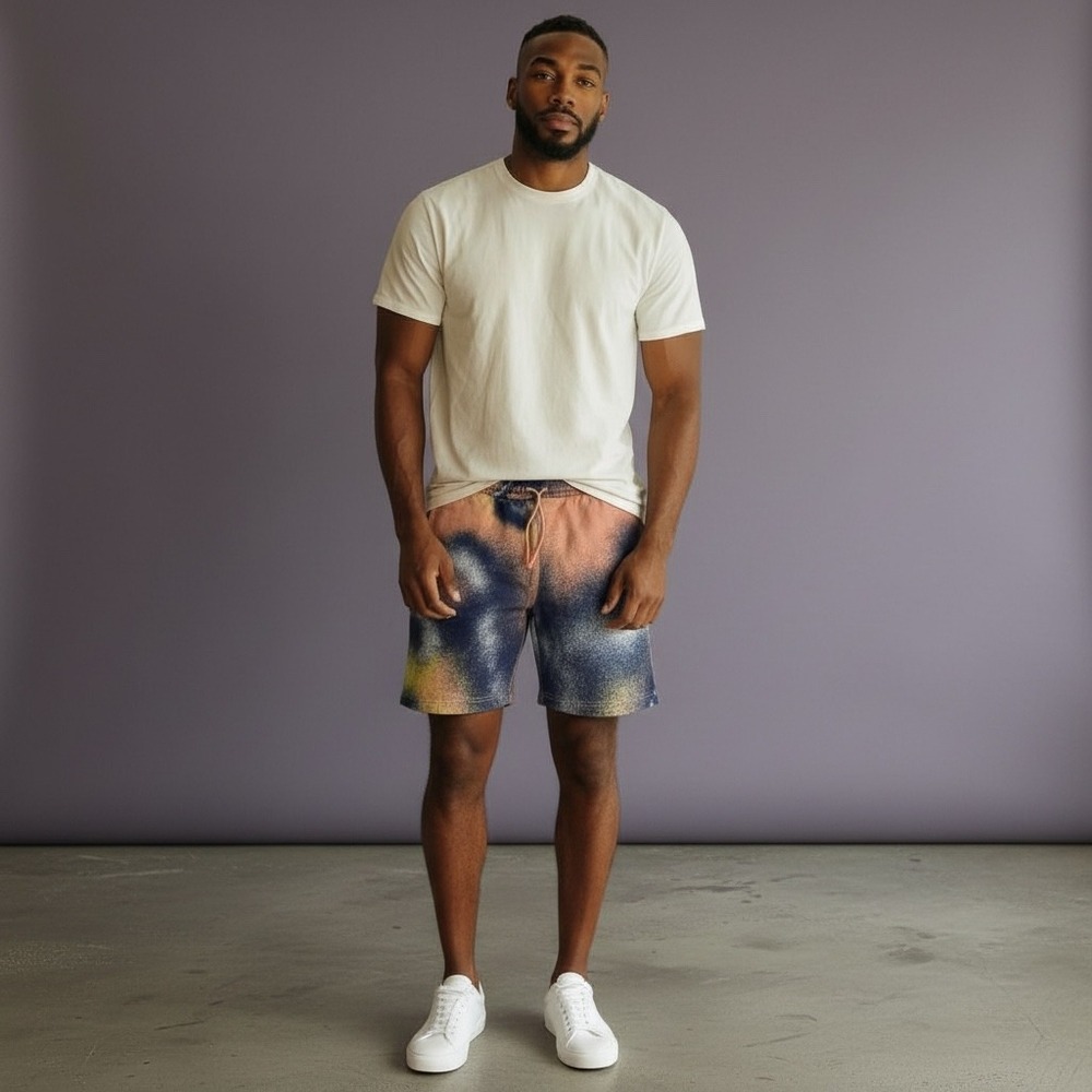 LCKR Men's Spray‎ Paint Tie Dye Sweat Shorts Size S